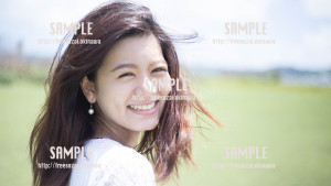 【西原マリンパーク】 沖縄美人 写真素材