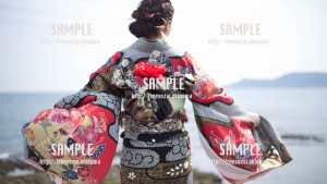 【西原】沖縄の成人式と海 写真素材