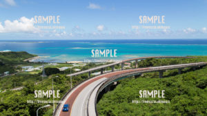 【ニライカナイ橋】上から見るニライカナイ橋 写真素材